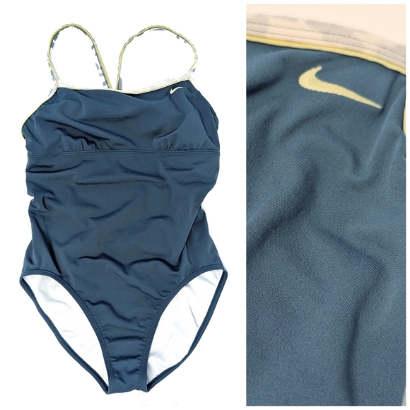 NIKE Colorblock Racing Lap Swim Suit One Piece 14 - Picture 1 of 11